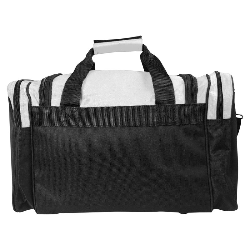 DALIX 17" Duffle Bag Dual Front Mesh Pocket in White - Image 4